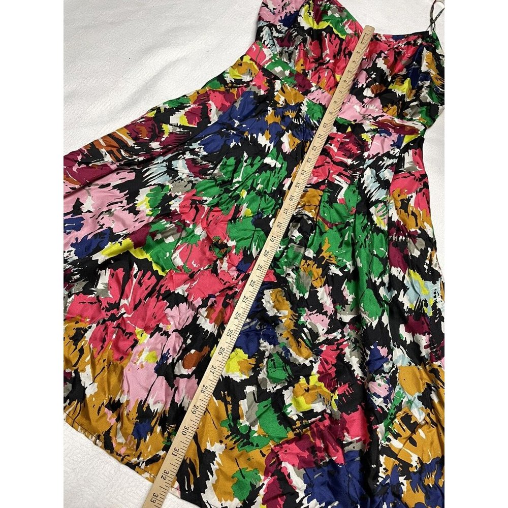 J. CREW Brushstroke 100% silk dress with spaghetti straps size 4 - Picture 3 of 8